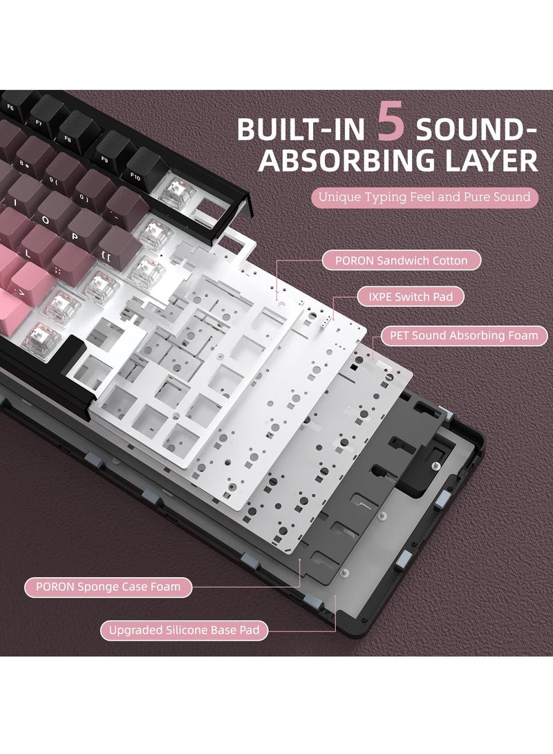 لوحة مفاتيح ميكانيكية X85 Tri-mode Gasket 75% مع مقبض CNC ووسائد طبقات متعددة وقابلية للتبديل الساخن وإضاءة خلفية RGB - Image 5