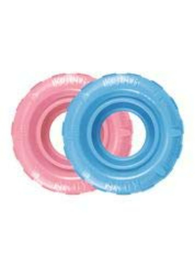 Kong - One Assorted Colors Puppy Tires Soft Rubber Chew Toy and Treat Dispenser for Medium and Large Puppies - Image 1