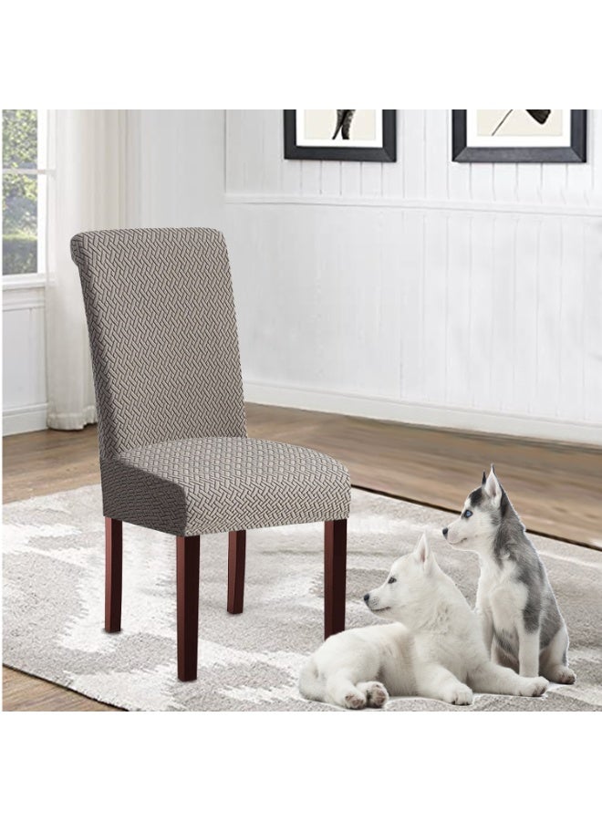POWER 4-Piece Set of Stretch Dining Chair Covers, Elastic Jacquard Chair Covers, Removable and Washable Chair Covers, Suitable for Restaurants, Kitchens, Hotels, and Banquet Halls - Image 3
