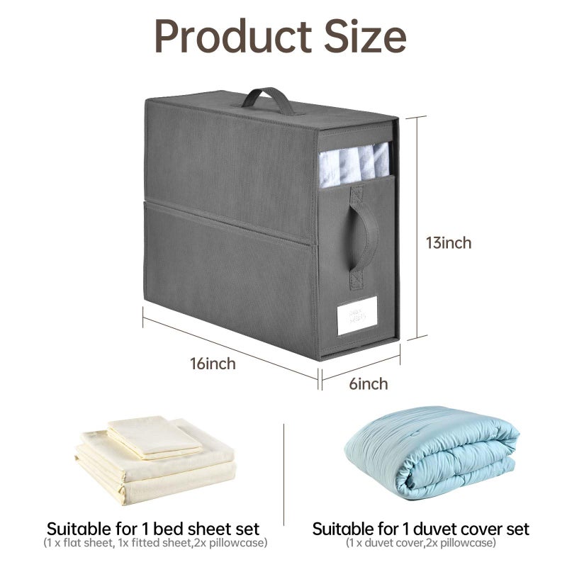 Freebat Bed Sheet Organizers and Storage,8 Pack Linen Closet Organizers and Storage, Foldable Bedding Storage for Bedsheets, - Image 2