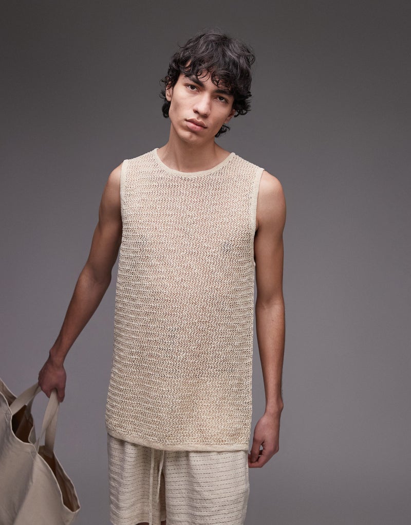TOPMAN Knitted Relaxed Vest - Image 1
