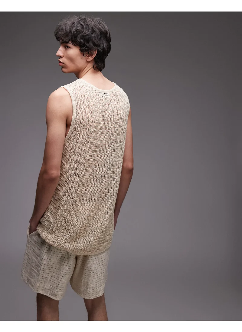 توب مان Knitted Relaxed Vest