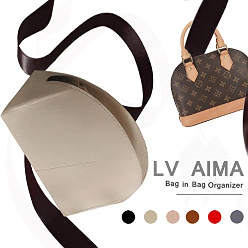 Soyizom Purse Organizer for Alma insert, Felt Bag Organizer Purse Organizer Insert For Alma PM BB insert organizer(PM,Beige) - Image 2