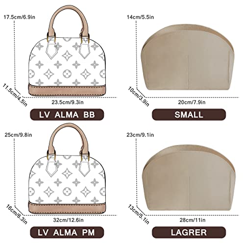 Soyizom Purse Organizer for Alma insert, Felt Bag Organizer Purse Organizer Insert For Alma PM BB insert organizer(PM,Beige) - Image 5