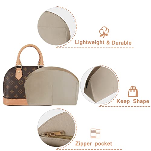 Soyizom Purse Organizer for Alma insert, Felt Bag Organizer Purse Organizer Insert For Alma PM BB insert organizer(PM,Beige) - Image 3