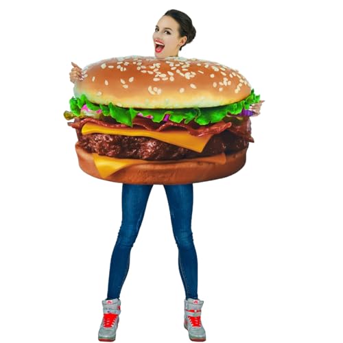 KalcyKizz Pizza Food Unisex Adult Costume (Hamburger) - Image 4