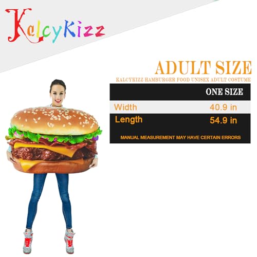 KalcyKizz Pizza Food Unisex Adult Costume (Hamburger) - Image 3