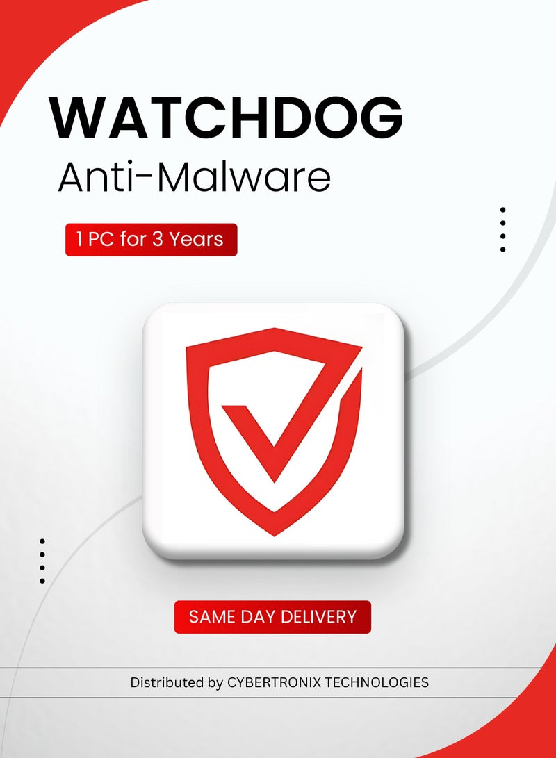 Watchdog Watchdog Anti-Malware | 1 PC for 3 Years | Digital License | SAME DAY DELIVERY