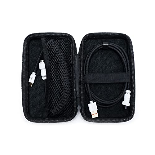 Formulamod Coiled USB C Keyboard Cable for Mechanical Keyboard, Coiled USB AviatorCable, Pro Double Sleeved Cable with Storage Bag. (Black) - Image 2