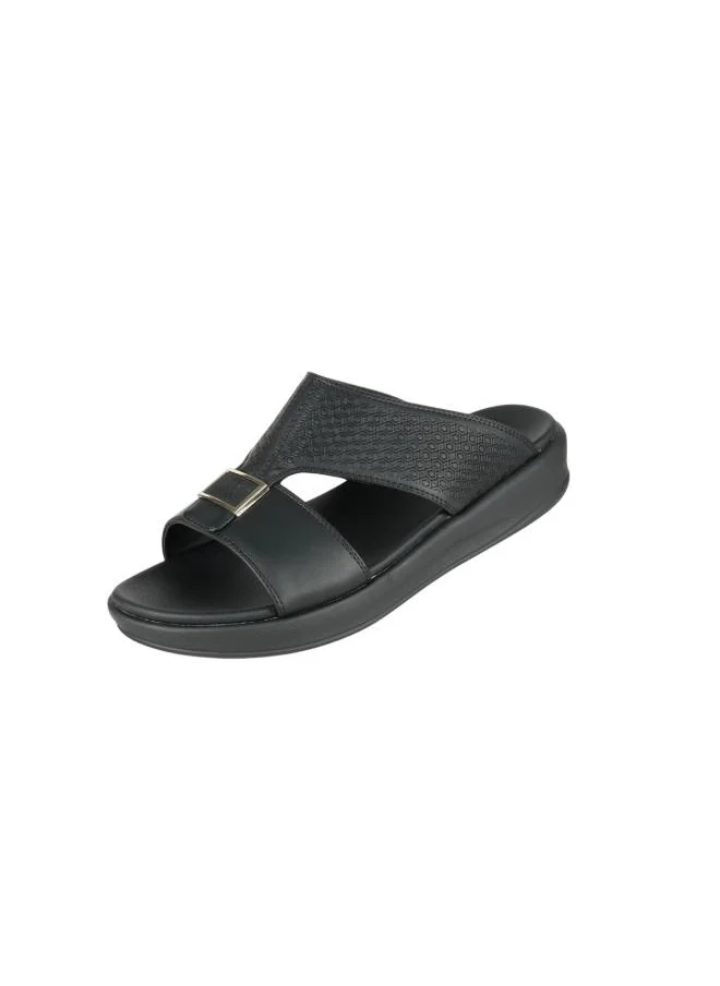 بارجيل أونو 008-3702 Barjeel Uno Mens Arabic Sandals 6878-M124 Black