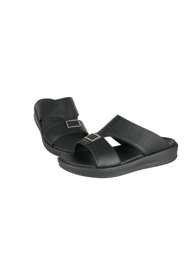 barjeel uno 008-3702 Barjeel Uno Mens Arabic Sandals 6878-M124 Black