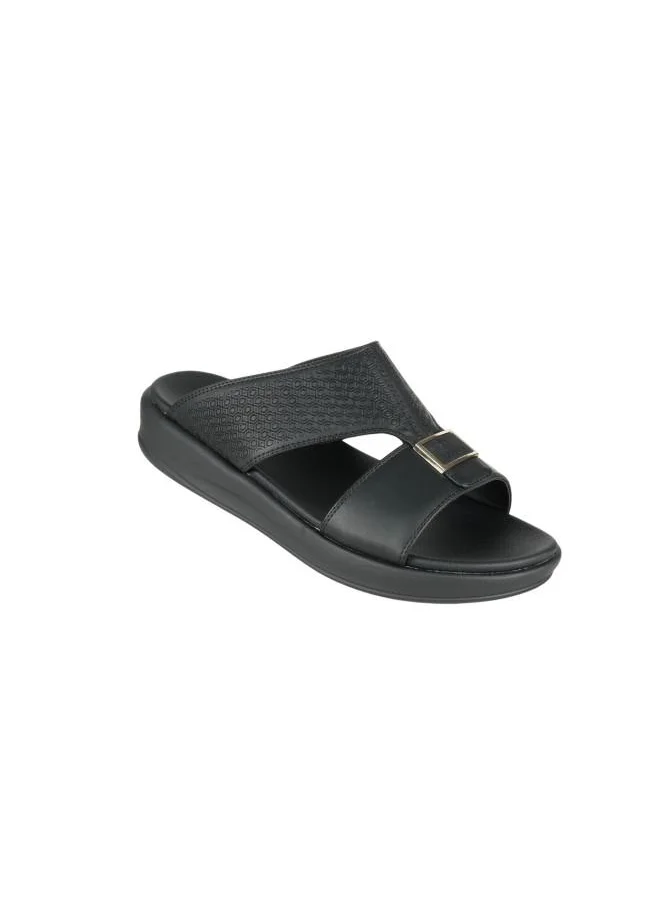 barjeel uno 008-3702 Barjeel Uno Mens Arabic Sandals 6878-M124 Black