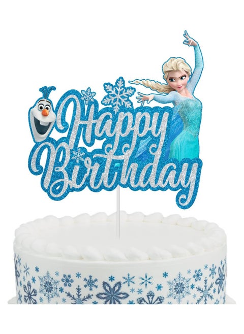 Frozen Cake Topper,Elsa Princess Happy Birthday Cake Topper Frozen Theme Birthday Party Suppliers Kids Snow Frozen Theme Birthday Party Decorations