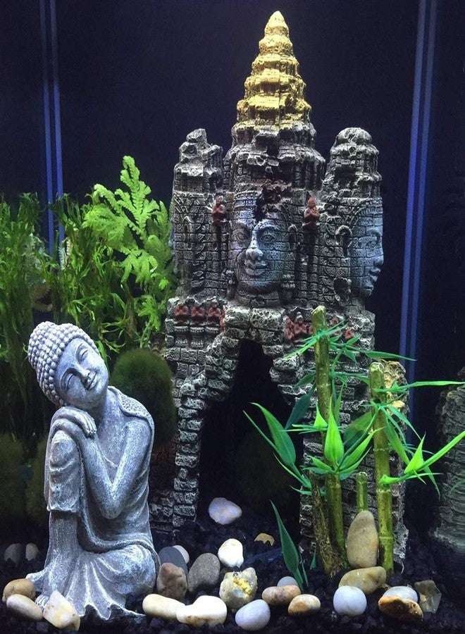 SLOCME Aquarium Large Buddha Plastic Statue Decorations - Aquarium Buddha Ornament with Hole for Betta Fish to Swim Through - Image 2