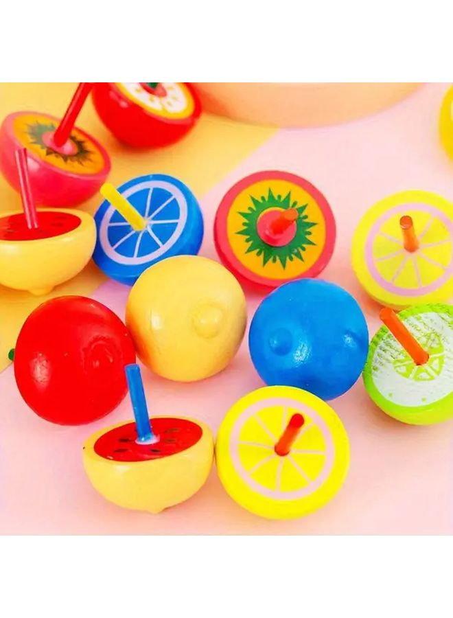 Wooden Fruit Shaped Spinning Tops 5Pcs Kids Party Favors Birthday Gifts - Image 5