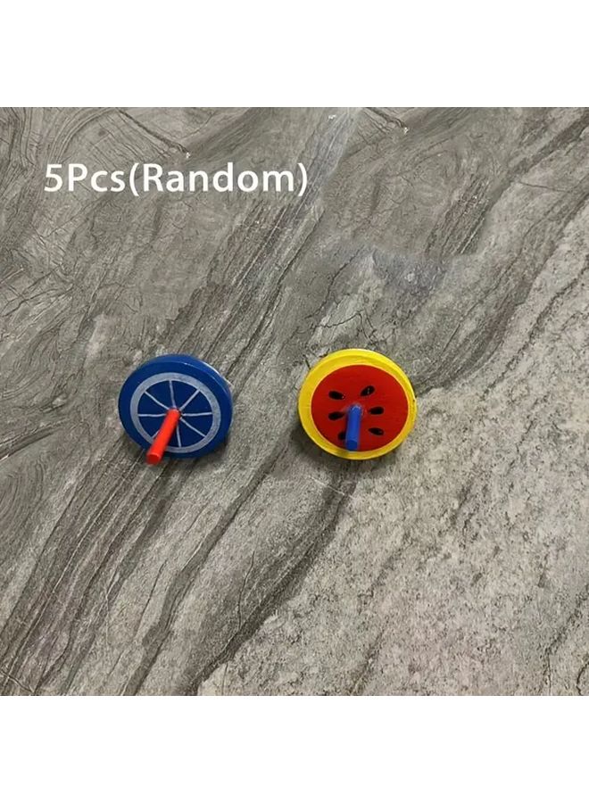 Wooden Fruit Shaped Spinning Tops 5Pcs Kids Party Favors Birthday Gifts - Image 4