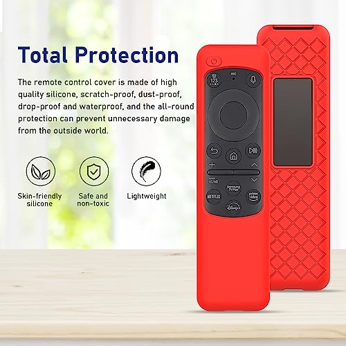 LEFXMOPHY Cover Case for BN59-01432J BN59-01432A BN59-01432 2023 Samsung Smart TV Solar Panel Remote Red Silicone Skin - Image 2