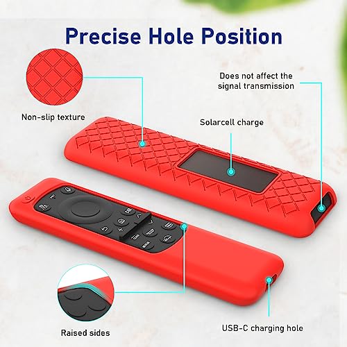 LEFXMOPHY Cover Case for BN59-01432J BN59-01432A BN59-01432 2023 Samsung Smart TV Solar Panel Remote Red Silicone Skin - Image 4