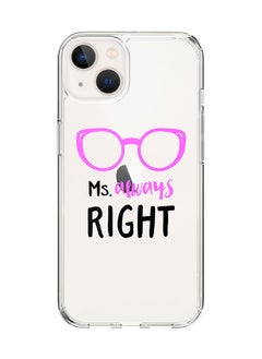 Classic Clear Case for Apple iPhone 15 Hybrid Soft Case Flexible Edges Anti Drop TPU PC Gel Thin Transparent Cover [ Designed for Apple iPhone 15 ] - Ms. Always Right