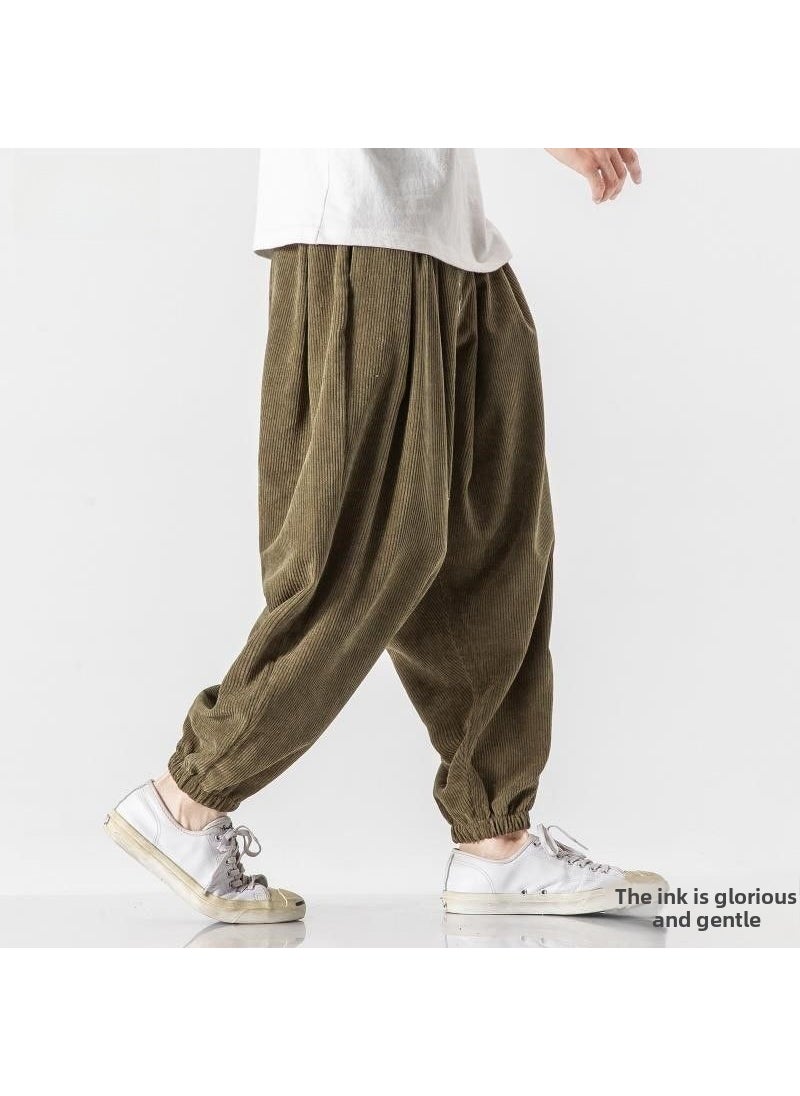 Generic - Chinese Style Corduroy Casual Pants Mens Brown - Image 1