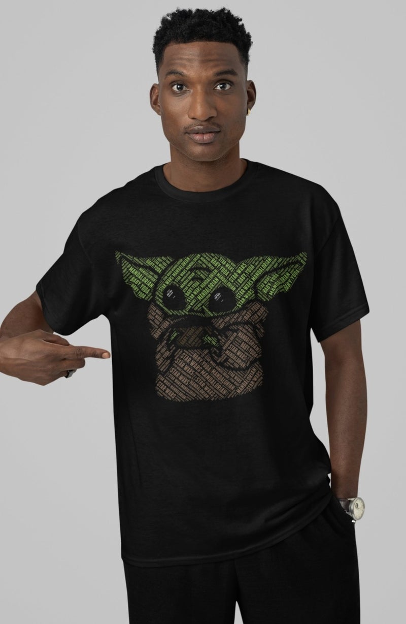Fuddy Moda Fuddy Fashion Calligraphic Baby Yoda Printed T-Shirt Men-Women Starwars Printed T-Shirt - Image 1