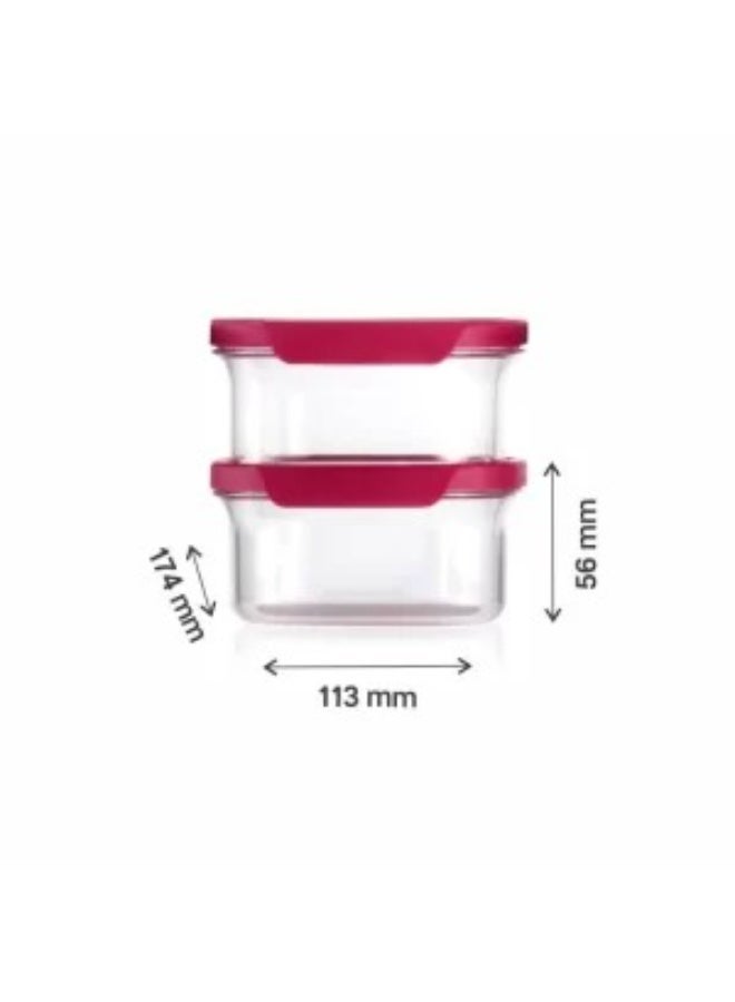 Tupperware Ultra Clear Pantry Containers (500ml, Set of 2, Red Lids) Oval shape, Airtight & Stackable Dry Food Storage - Image 4