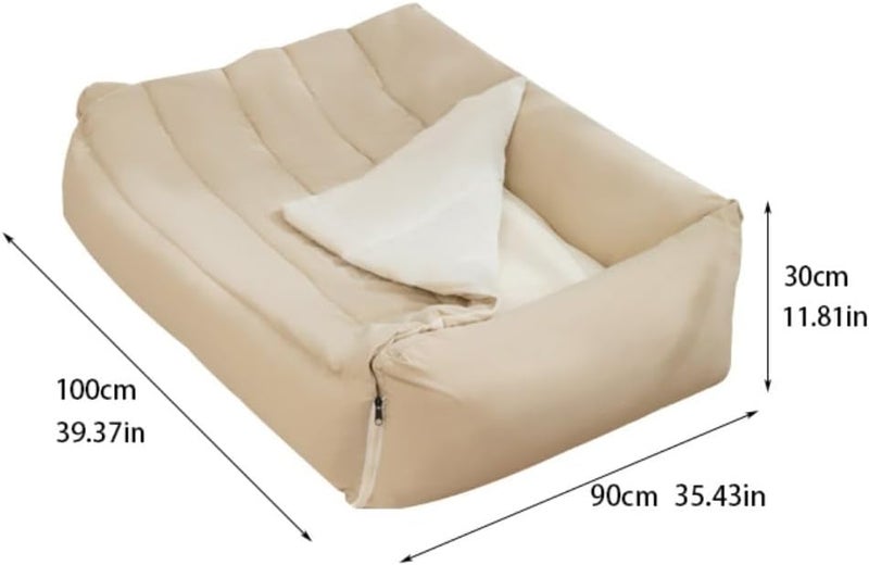 Dog Bed Dog Kennel Autumn and Winter Warm Detachable Pet Kennel Creative Thickened Large Dog Bed with Roof Dog Kennel Pet Bed (Color : Beige, Size : Medium) (Beige Large) - Image 2