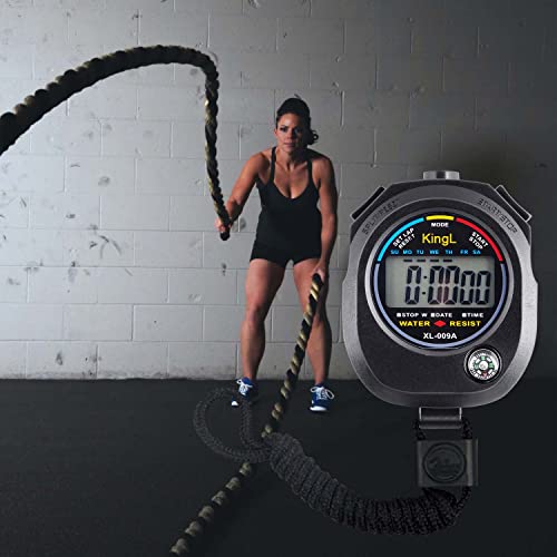 KingL Digital Stopwatch Timer - Interval Timer with Large Display (Stopwatch*10) - Image 5