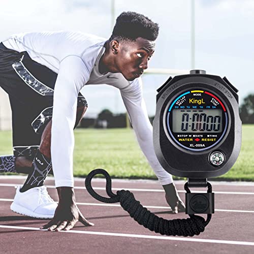 KingL Digital Stopwatch Timer - Interval Timer with Large Display (Stopwatch*10) - Image 3