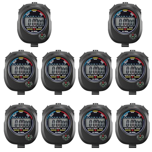 KingL Digital Stopwatch Timer - Interval Timer with Large Display (Stopwatch*10) - Image 1