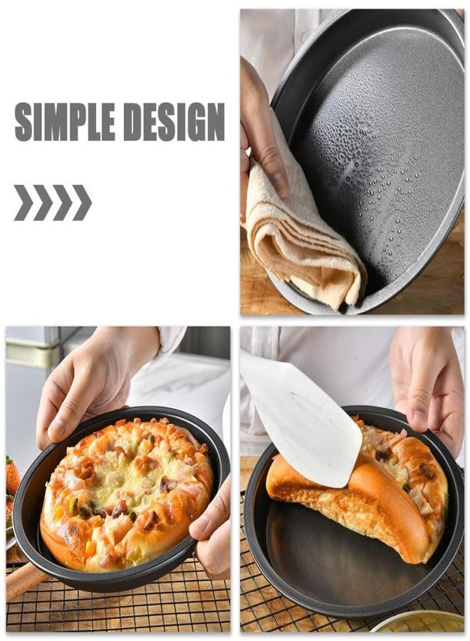 لوكس شايني صينية بيتزا لوكس شاينى من الفولاذ الكربوني مقاس 9 بوصات، صينية خبز بيتزا غير لاصقة، صينية خبز فطائر مستديرة للاستخدام في الفرن - أسود - Image 3
