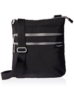 Baggallini Womens Comrade 3Zip Crossbody Cross Body Handbag Black With Sand Lining One Size Us  - Image 1