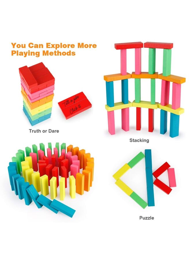 لعبة تكديس المكعبات الخشبية، مكعبات برج ملونة قابلة للإمالة، أحجية التوازن، ألعاب مونتيسوري، تصنيف التعلم، ألعاب عائلية، ألعاب ألغاز، هدايا - Image 3
