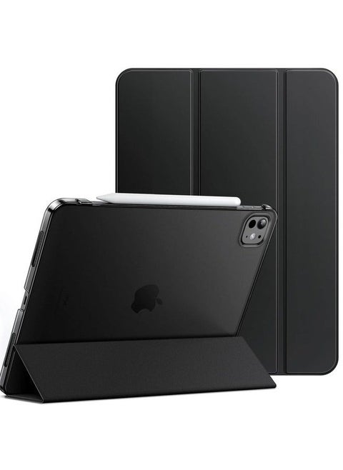 Eltrazone iPad Pro 13-Inch M4 2024 Slim Black Smart Cover - Hard Shell Protection, Built-In Stand, Auto Wake Sleep, And Full Coverage
