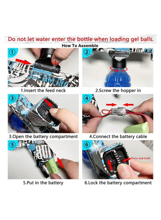 فيتنس ورلد مسدس ماء جل كهربائي MP5 مع 20000 قنبلة مائية ونظارات واقية، لعبة إطلاق نار للأنشطة الخارجية - Image 5