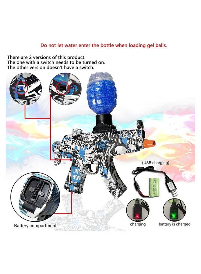 فيتنس ورلد مسدس ماء جل كهربائي MP5 مع 20000 قنبلة مائية ونظارات واقية، لعبة إطلاق نار للأنشطة الخارجية - Image 4