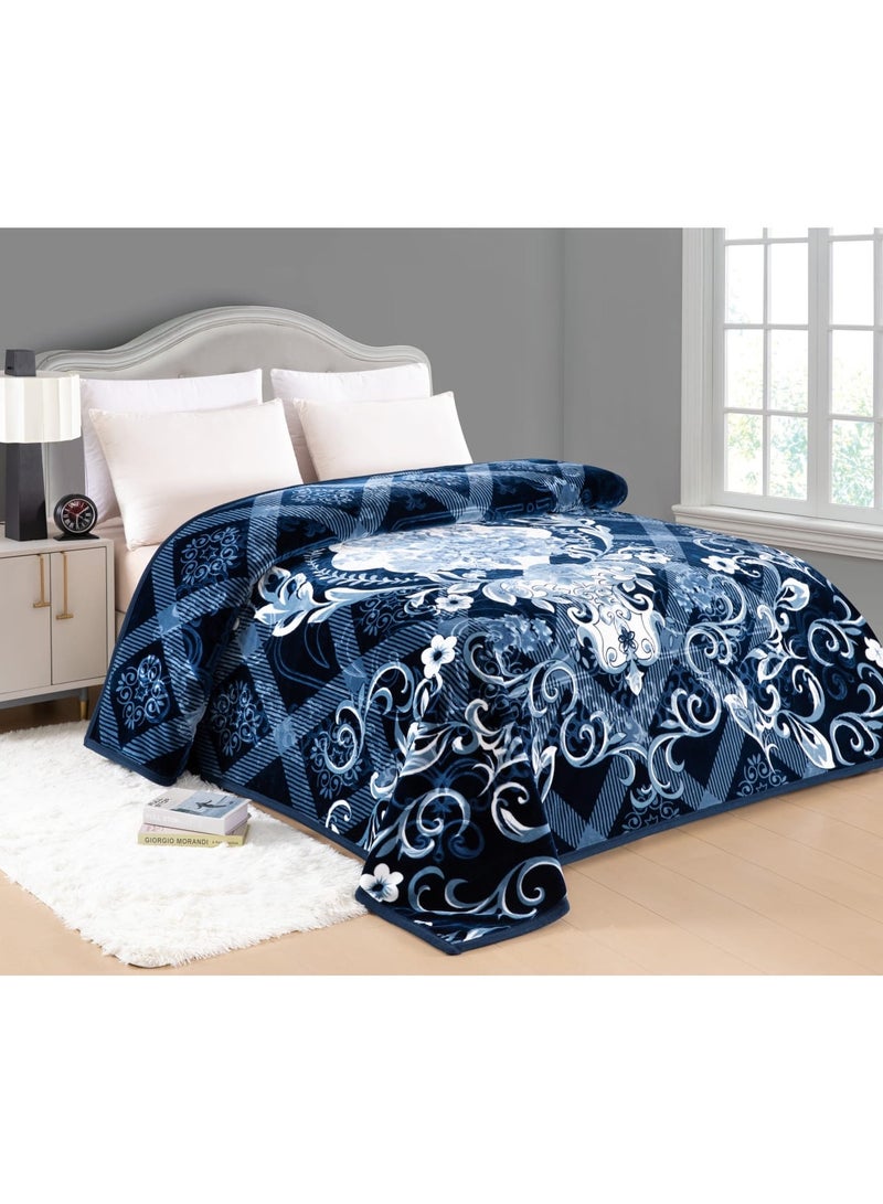 Blues Soft textured blanket with distinctive designs and patterns, winter king size, 5 kg, size 240 x 220 cm - Image 1