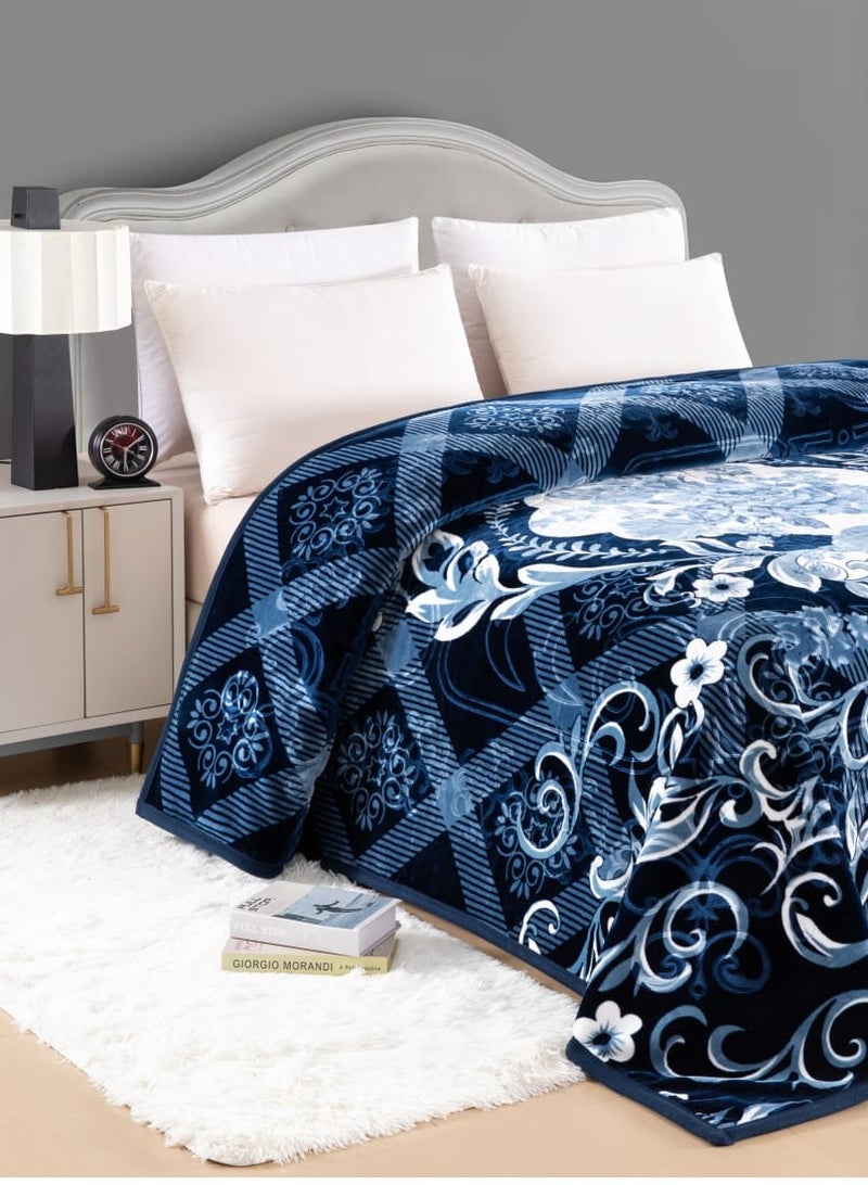 Blues Soft textured blanket with distinctive designs and patterns, winter king size, 5 kg, size 240 x 220 cm - Image 2