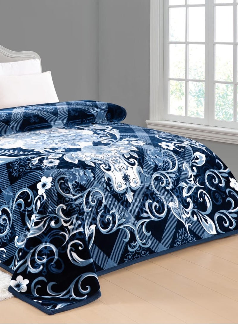 Blues Soft textured blanket with distinctive designs and patterns, winter king size, 5 kg, size 240 x 220 cm - Image 3