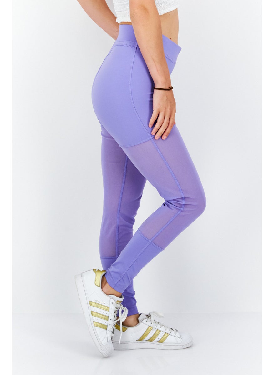 Reebok Women Sportswear Fit Brand Logo Training Pants, Violet  - Image 2
