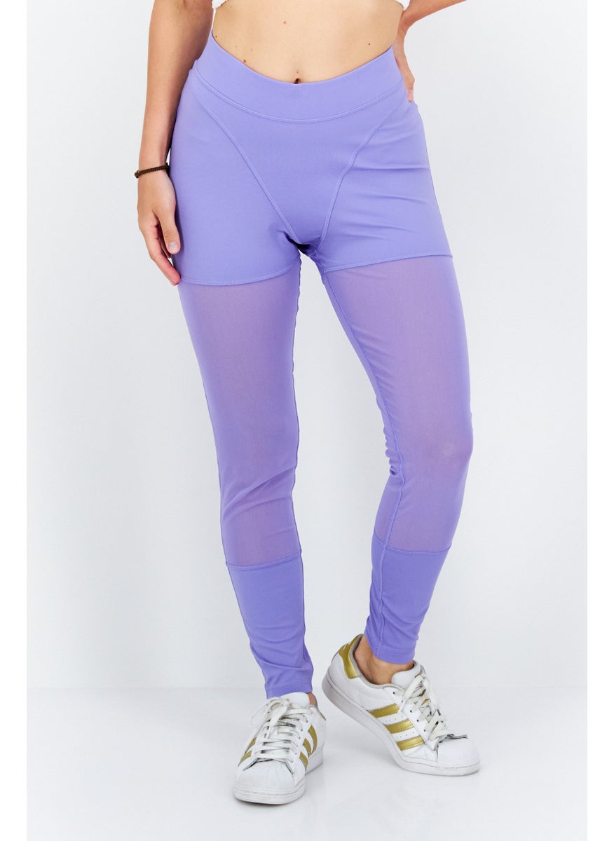 Reebok Women Sportswear Fit Brand Logo Training Pants, Violet  - Image 1