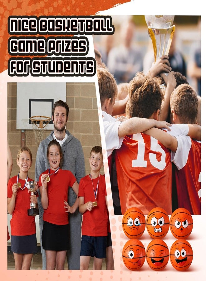 Arrowbash 24 Pcs 2.5'' Face Basketball Stress Balls Bulk Small Funny Face Basketball Squeeze Foam Ball Mini Stress and Anxiety Relief Toy for Sport Party Favors Valentine Birthday Gift Decoration - Image 3