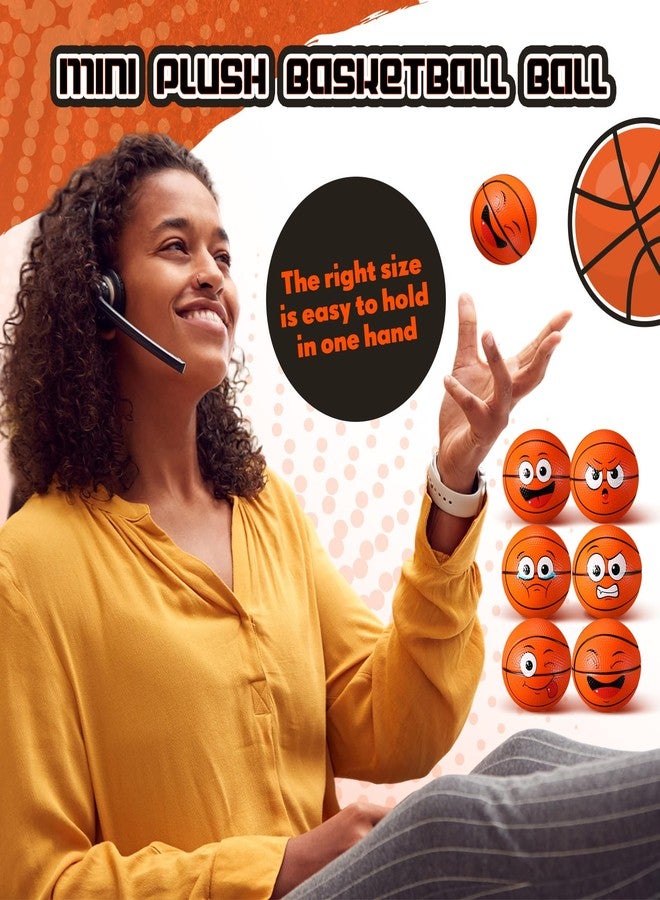 Arrowbash 24 Pcs 2.5'' Face Basketball Stress Balls Bulk Small Funny Face Basketball Squeeze Foam Ball Mini Stress and Anxiety Relief Toy for Sport Party Favors Valentine Birthday Gift Decoration - Image 4