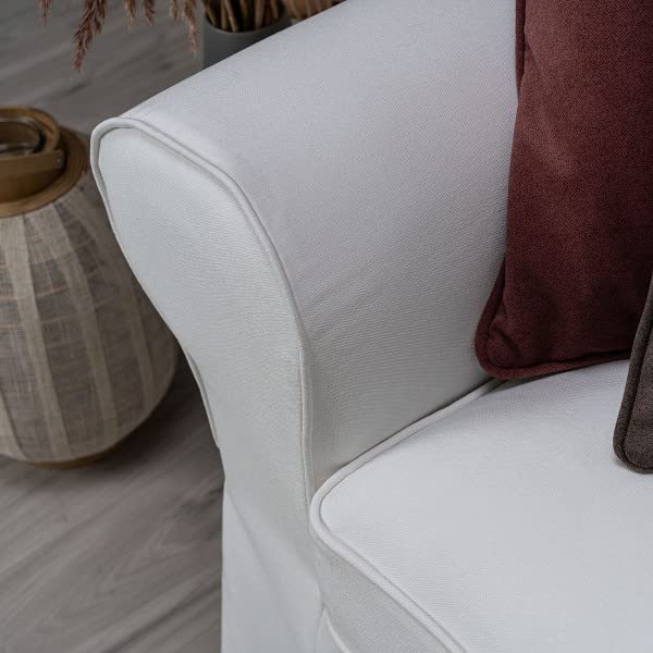 TLYESD Ektorp Sectional Cover Replacement for IKEA Ektorp Sofa Cover,Ektorp 2+2 Sofa Cover, Ektorp Sectional Sofa Cover Only!(Cool White) - Image 5