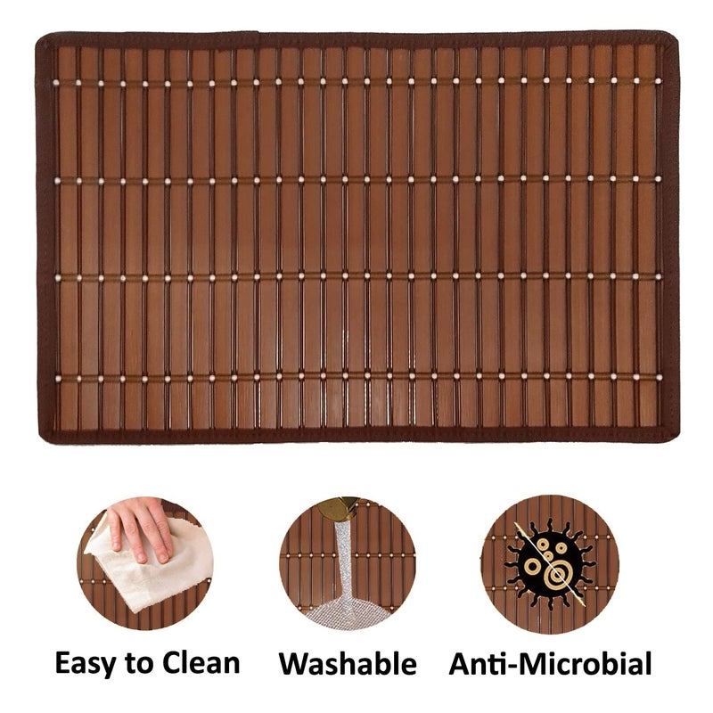 Saffron Decors Heat Resistant, Waterproof 2mm Thick PVC Placemats for Dining Table|Eco-Friendly Colorful Place Mats for Dining Table, Dining Table Mates (6Pcs, Brown)- 12X18 inch - Image 3