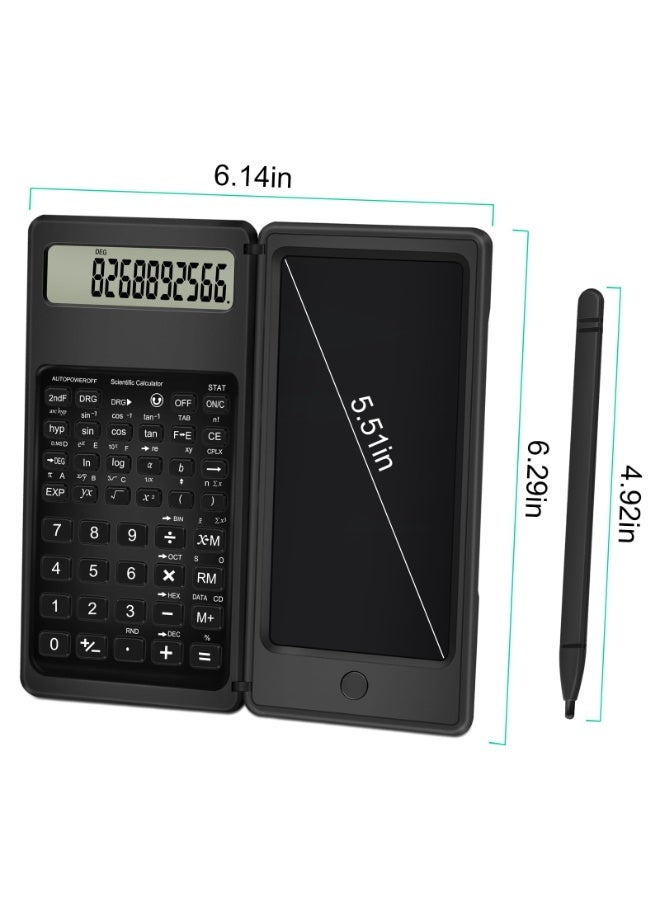 Mijioceon Scientific Calculator with Notepad, 10 Digits LCD Display Foldable Scientific Calculator, Portable Calculator with Erasable Writing Tablet for Middle School High School Students - Image 5