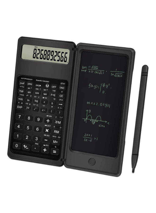 Mijioceon Scientific Calculator with Notepad, 10 Digits LCD Display Foldable Scientific Calculator, Portable Calculator with Erasable Writing Tablet for Middle School High School Students - Image 1