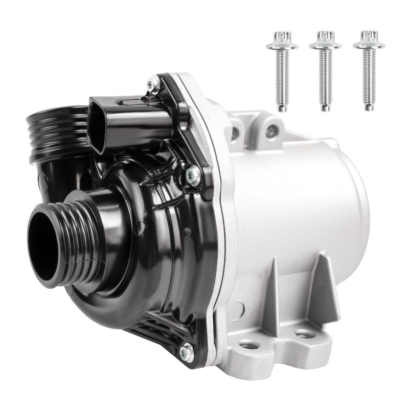 Qdlauto Electric Engine Water Pump with Bolts Compatible with X1 X3 X5 X4 X6 Z4 E60 E61 E82 E88 E90 F01 640i 535i 740i 740Li 135i 335i 335is 335xi 535xi 135is 3.0L L6 Replace 11517632426 - Image 1