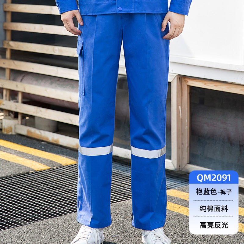 Cotton Tooling Pants Men'S Construction Site Loose Labor Protection Pants Reflective Strip Cotton Work Clothes Bottoms Customized - Image 1