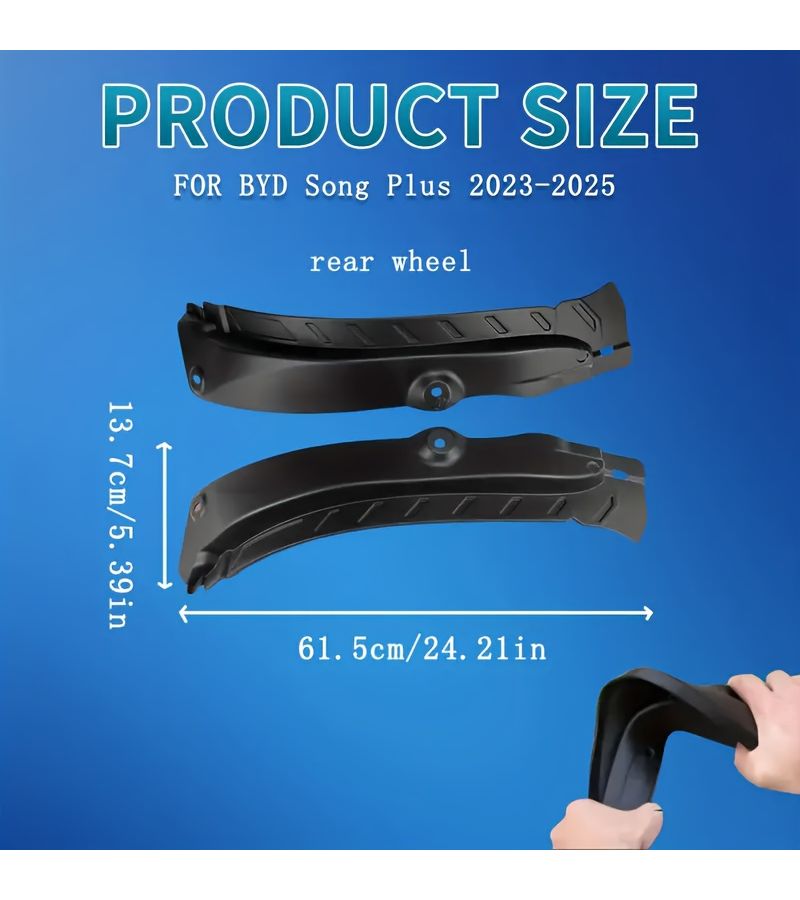 2Pcs Mudguards For BYD Song Plus 2023 2025 Rear Wheel Fender PP Anti Scratch - Image 2